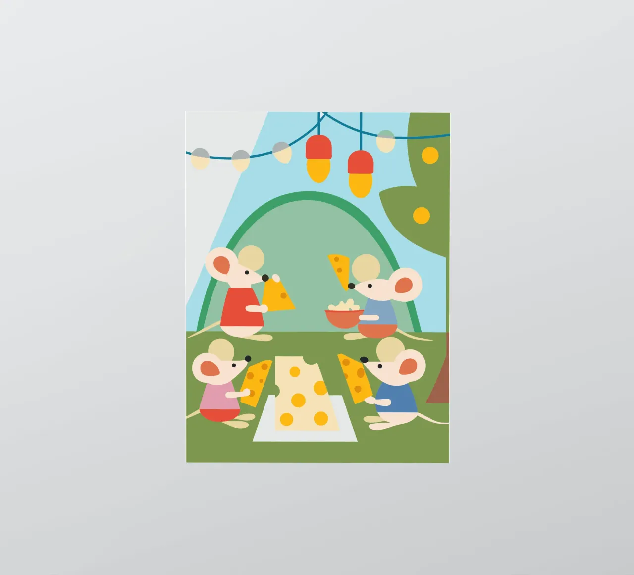 Muis eet kaas sticker van CUTE ANIMALS