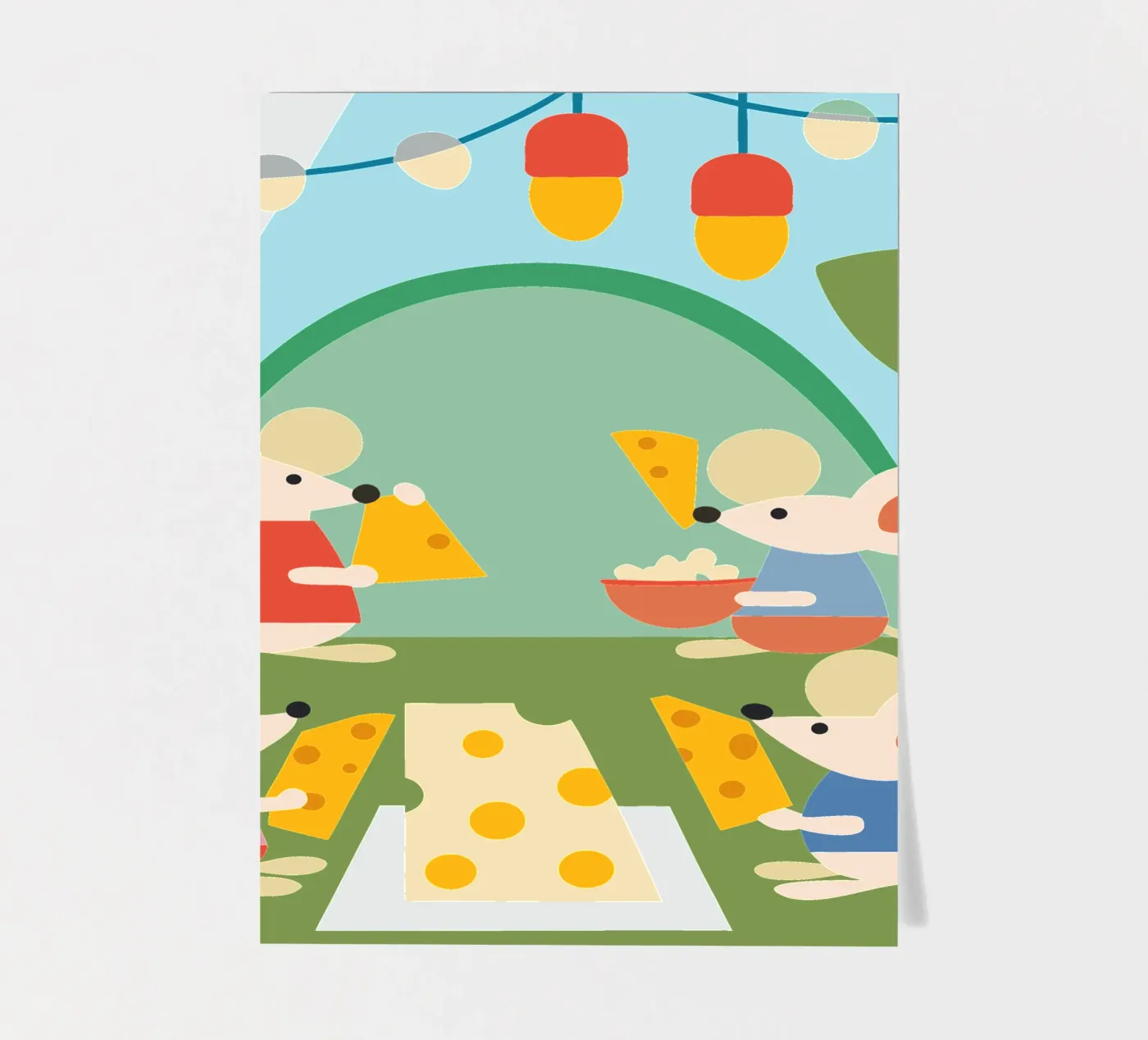 Mouse Eats Cheese sticker sheet by CUTE ANIMALS