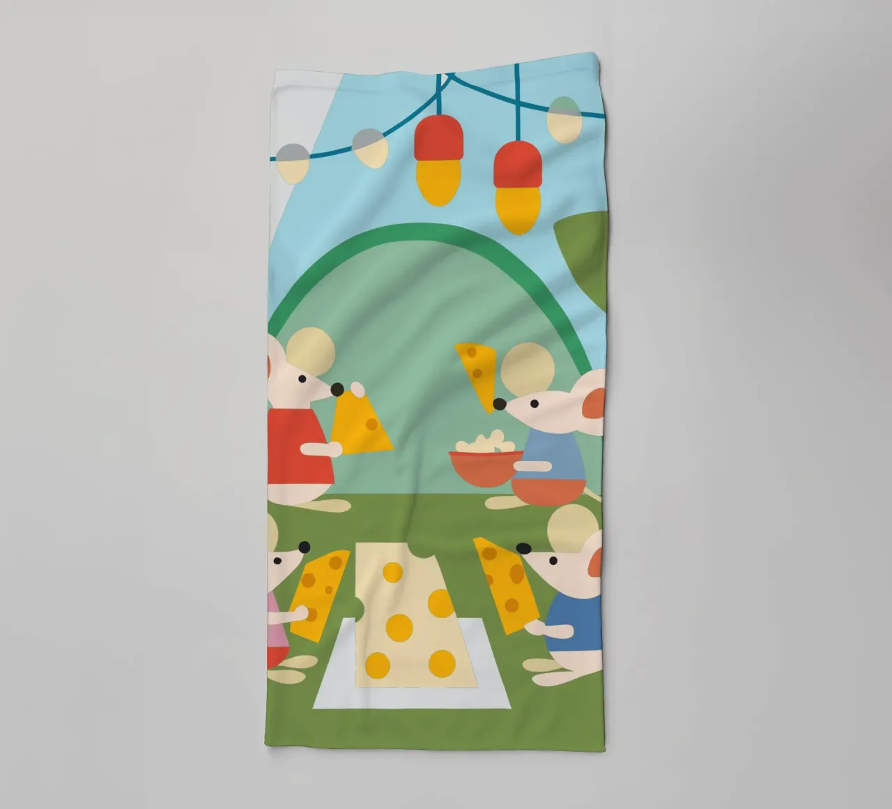 Mouse Eats Cheese towel by CUTE ANIMALS