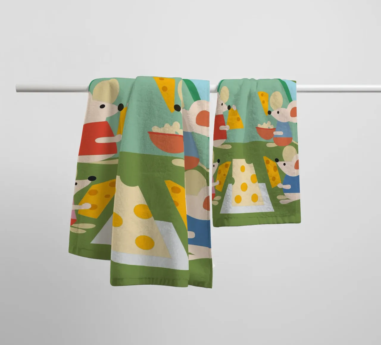 Mouse Eats Cheese towel by CUTE ANIMALS