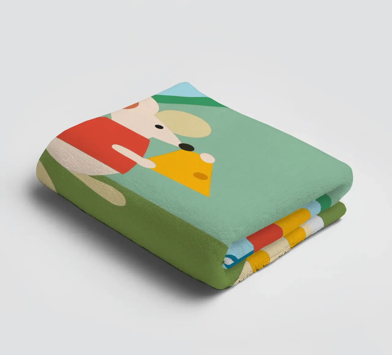 Mouse Eats Cheese towel by CUTE ANIMALS