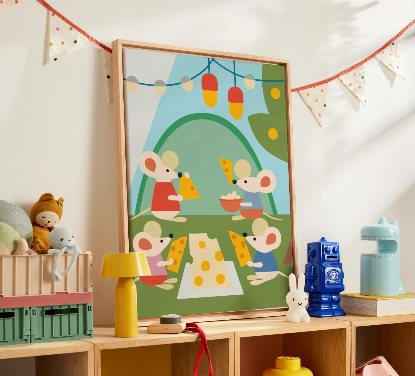 Mouse Eats Cheese canvas by CUTE ANIMALS