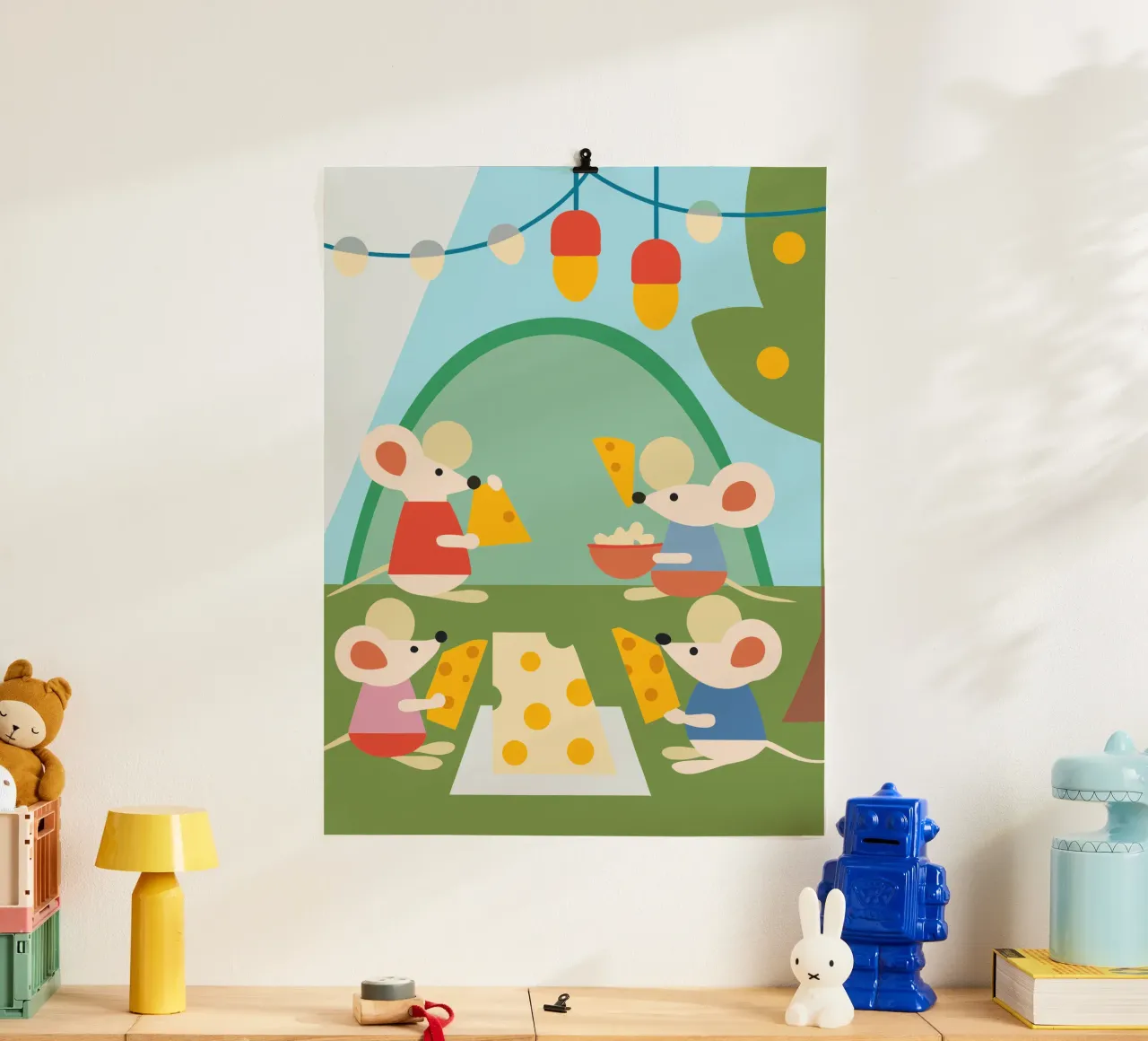 Mouse Eats Cheese poster by CUTE ANIMALS