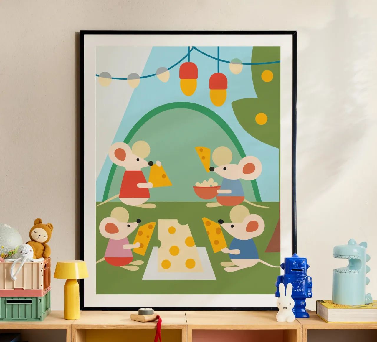 Mouse Eats Cheese poster by CUTE ANIMALS