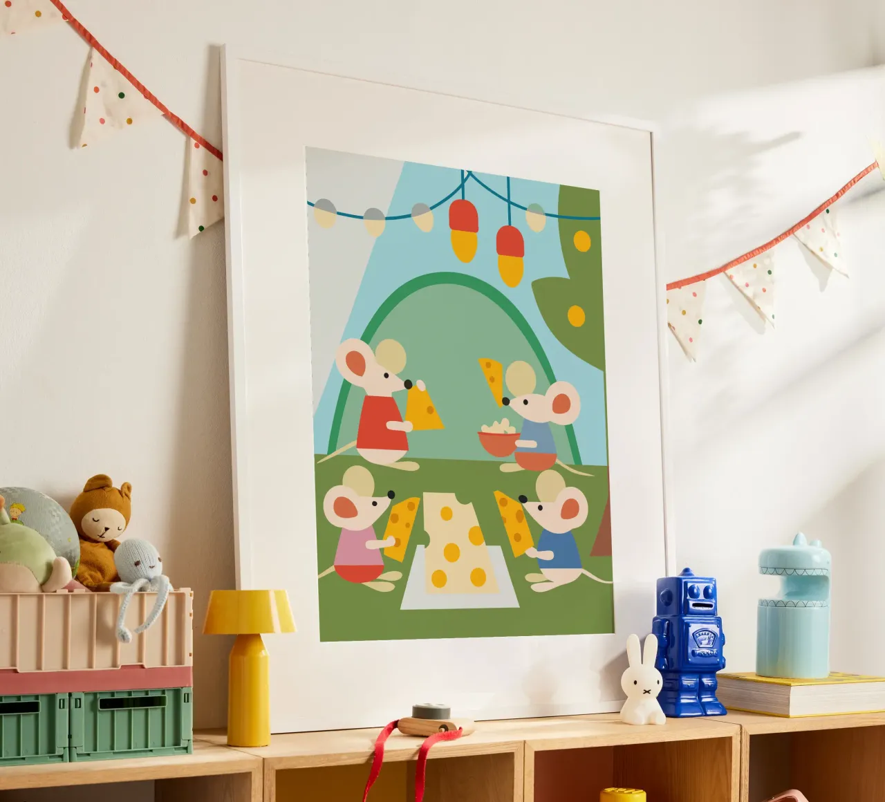 Mouse Eats Cheese poster by CUTE ANIMALS