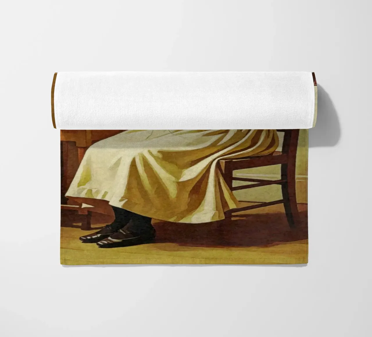 Victorian Lady Embroidering by the Window Vintage Portrait beach towel by Hecate Pim Designs