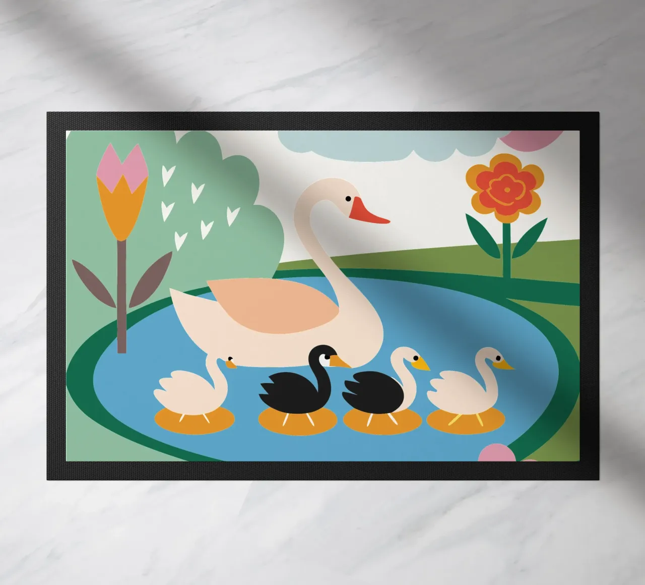 Ente schwimmt im Wasser Fußmatte von CUTE ANIMALS