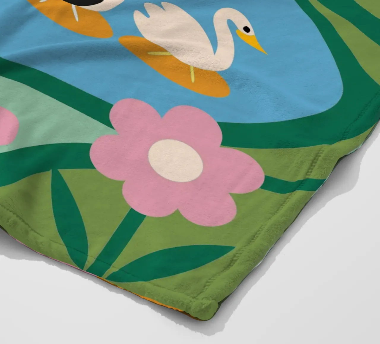 Duck Swimming in Water fleece blanket by CUTE ANIMALS