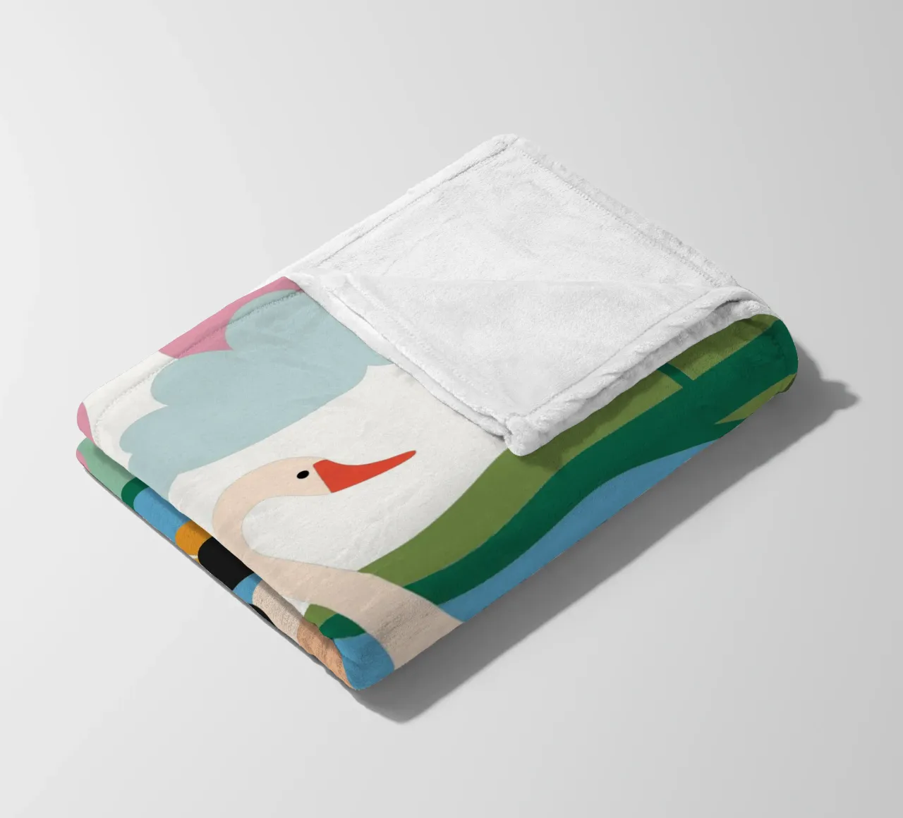 Duck Swimming in Water fleece blanket by CUTE ANIMALS