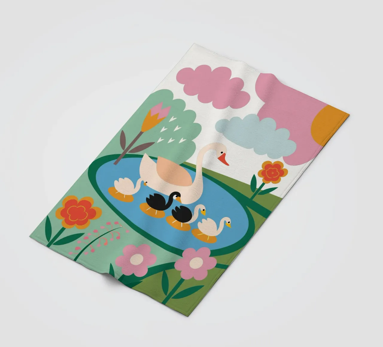 Duck Swimming in Water fleece blanket by CUTE ANIMALS