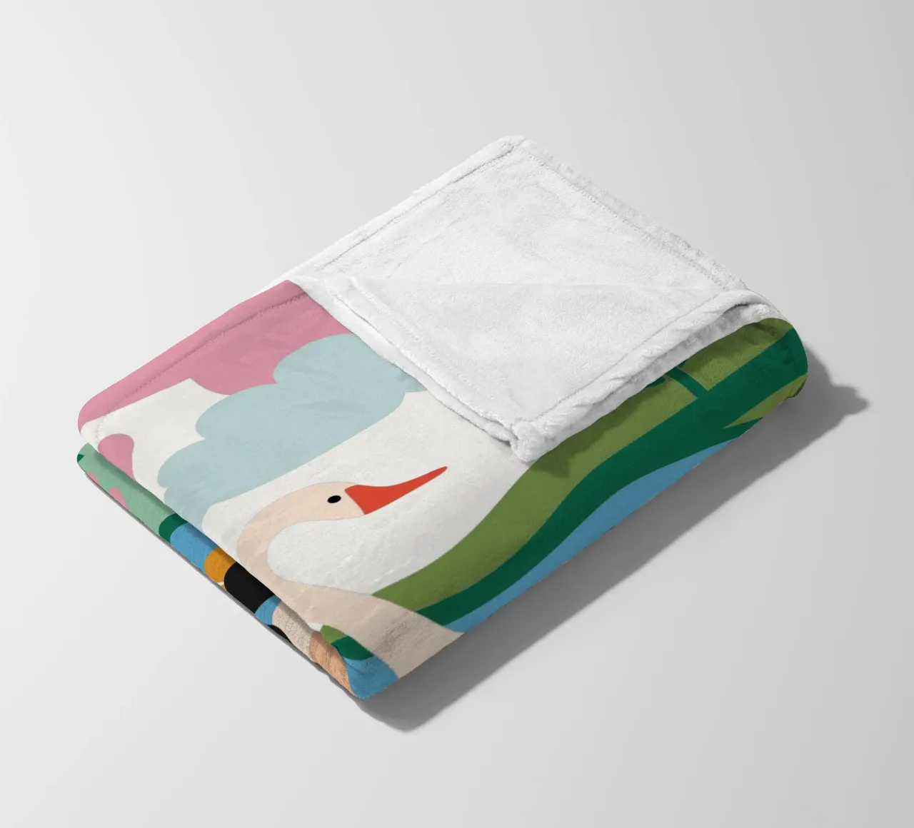 Duck Swimming in Water fleece blanket by CUTE ANIMALS