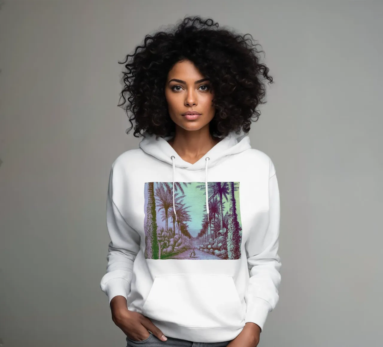 Palm Pop | Press Play Art Print Remix felpa con cappuccio da Press Play Art Prints