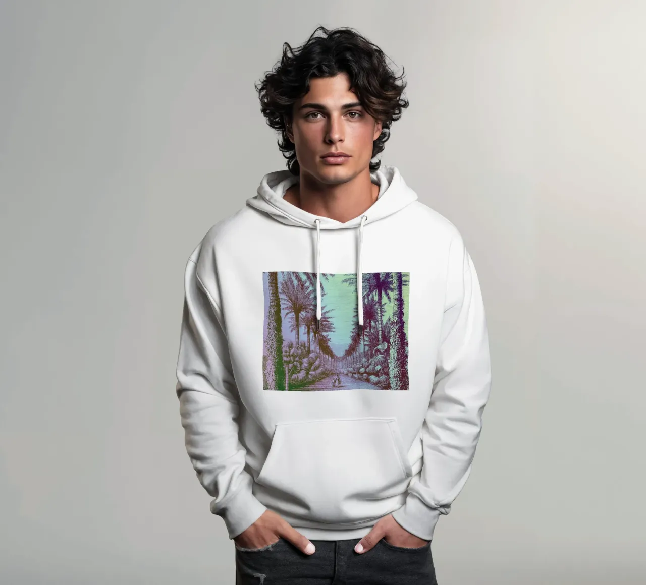 Palm Pop | Press Play Art Print Remix felpa con cappuccio da Press Play Art Prints