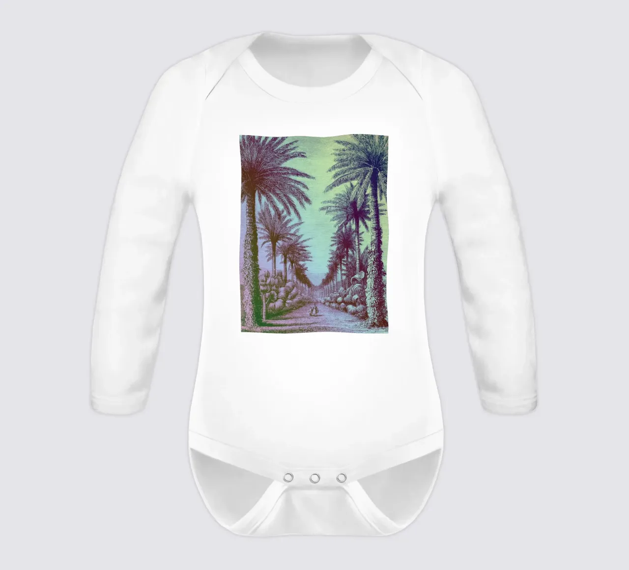 Palm Pop | Press Play Art Print Remix body neonato maniche lunghe da Press Play Art Prints