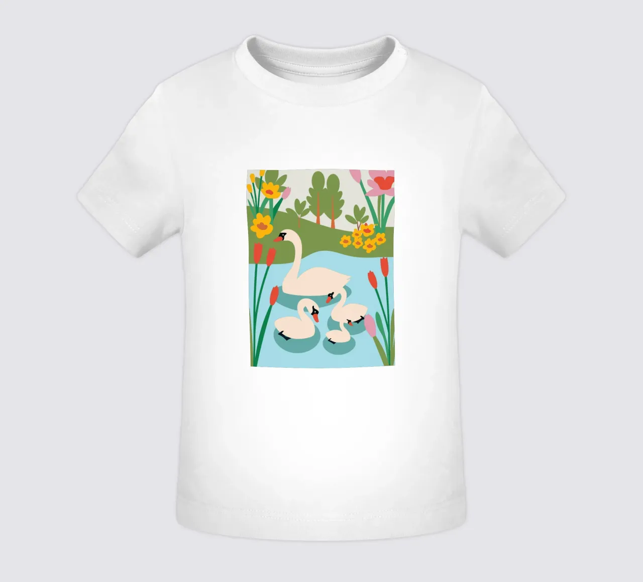 Cigno nell'acqua maglietta neonato da CUTE ANIMALS