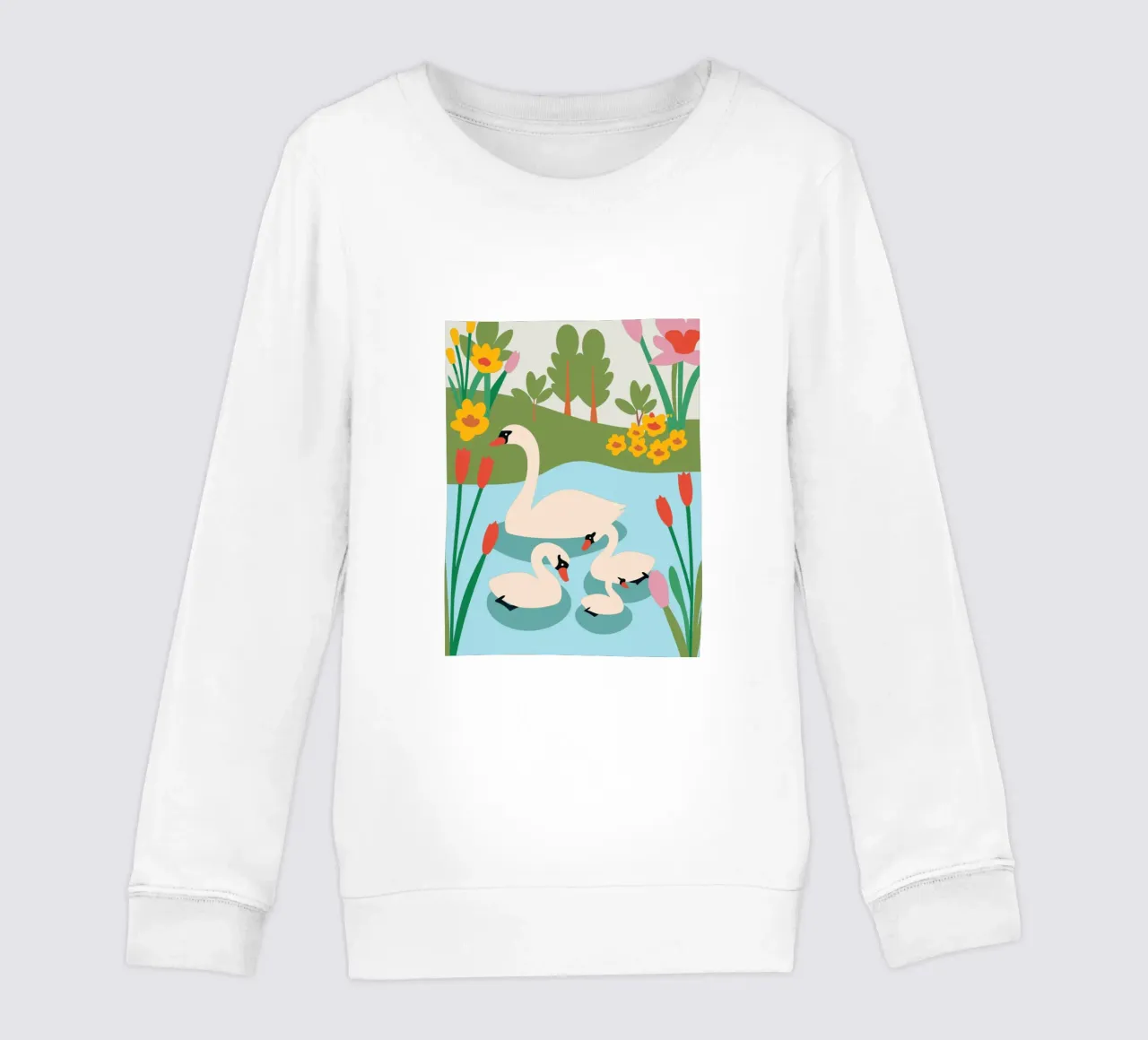 Cigno nell'acqua felpa bambino da CUTE ANIMALS