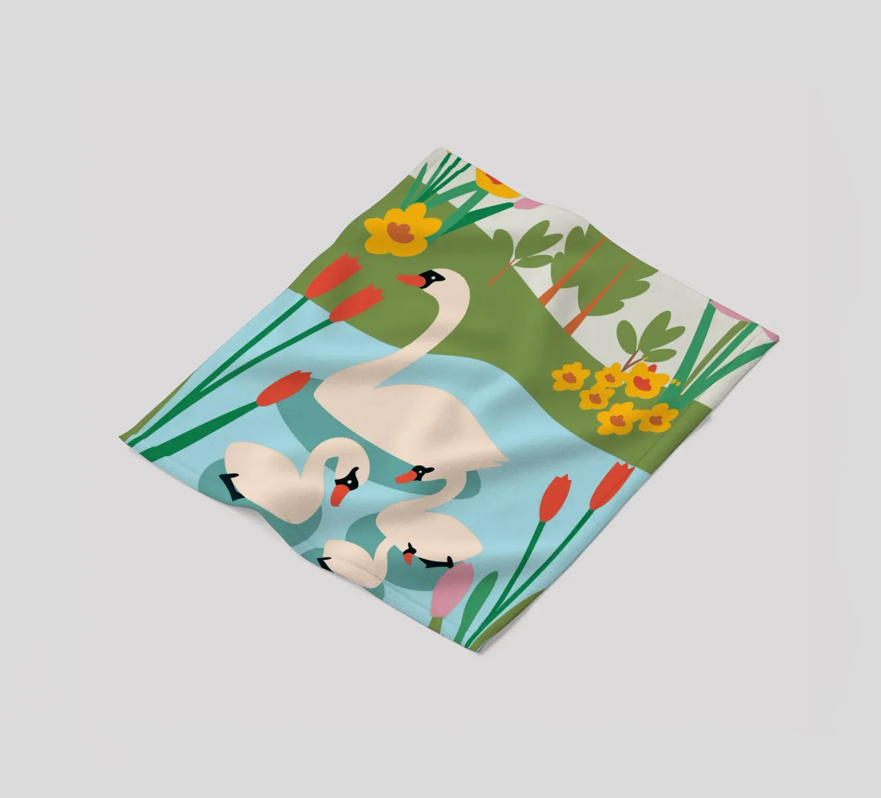 Cigno nell'acqua coperta in pile da CUTE ANIMALS