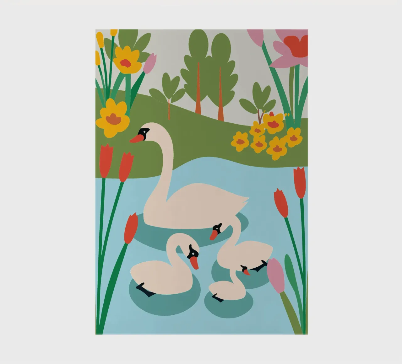 Swan in the Water notebook by CUTE ANIMALS