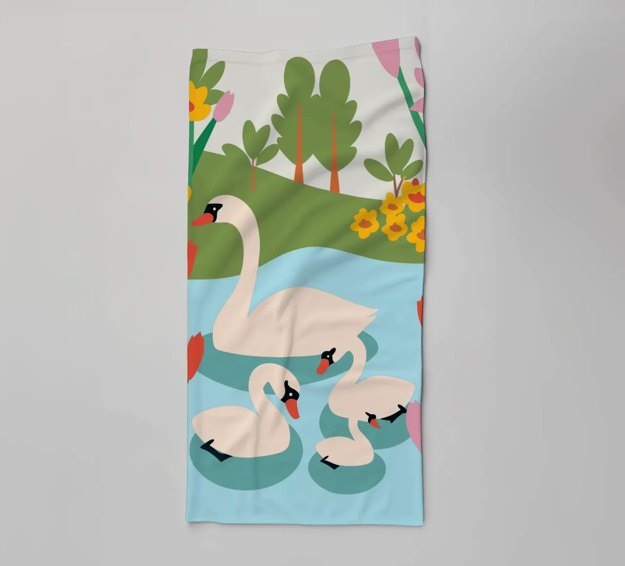 Cigno nell'acqua asciugamano da bagno da CUTE ANIMALS