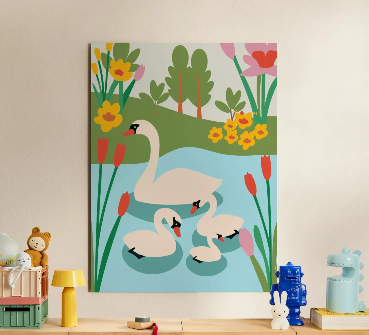Swan in the Water alu-dibond by CUTE ANIMALS