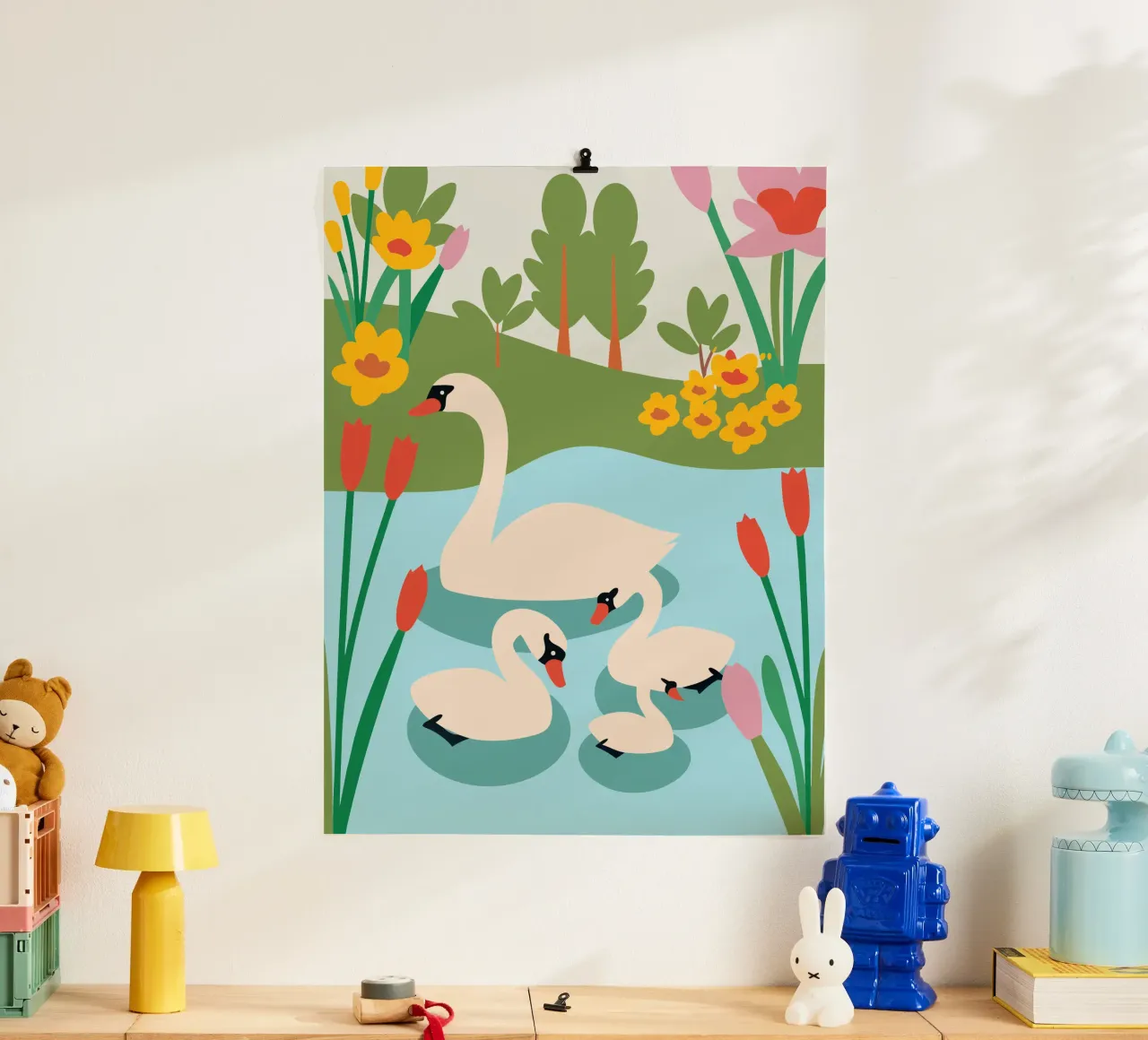 Cigno nell'acqua carta hahnemühle da CUTE ANIMALS