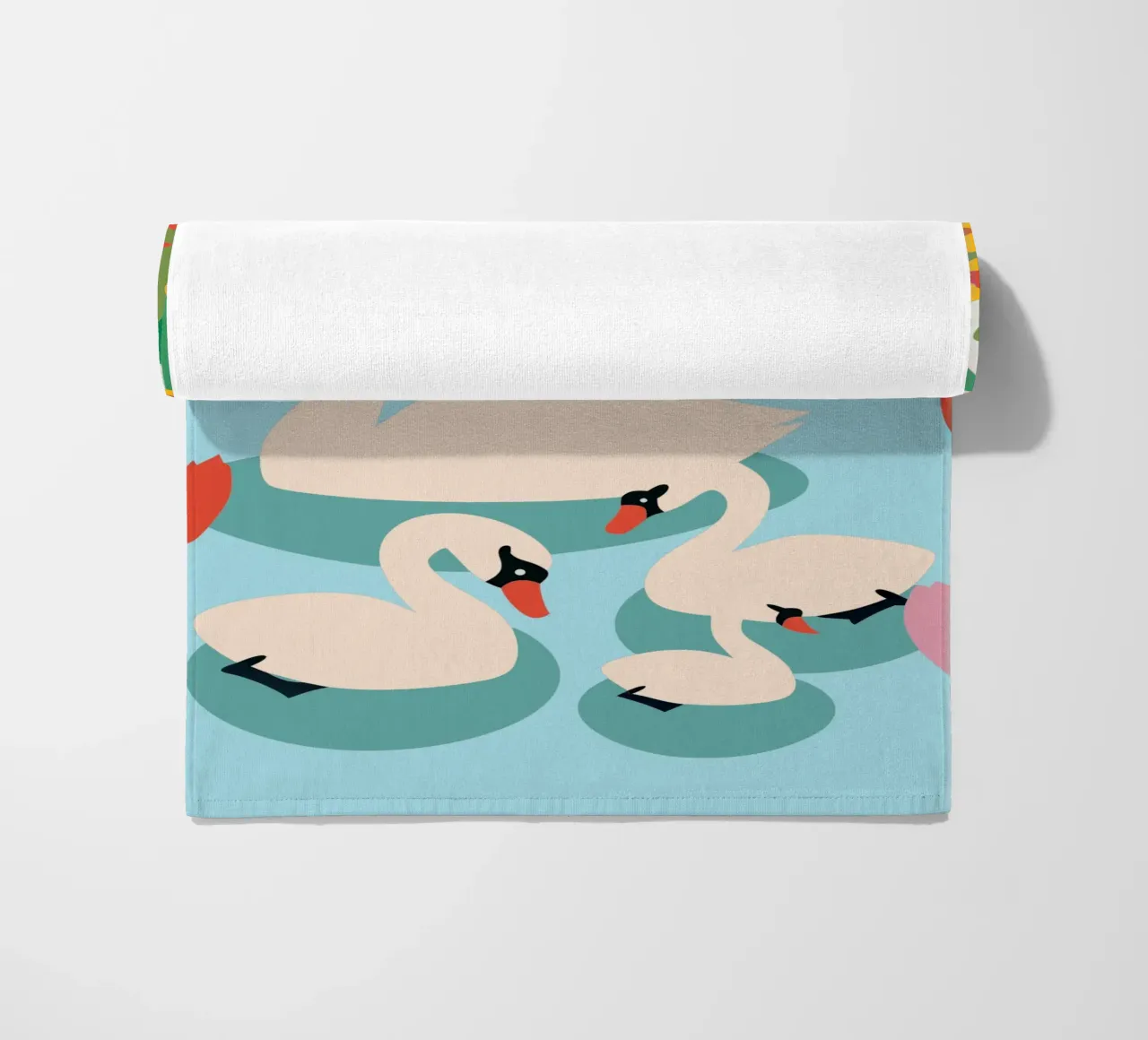 Cigno nell'acqua telo mare da CUTE ANIMALS