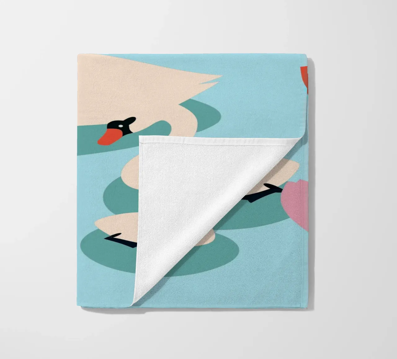 Cigno nell'acqua telo mare da CUTE ANIMALS