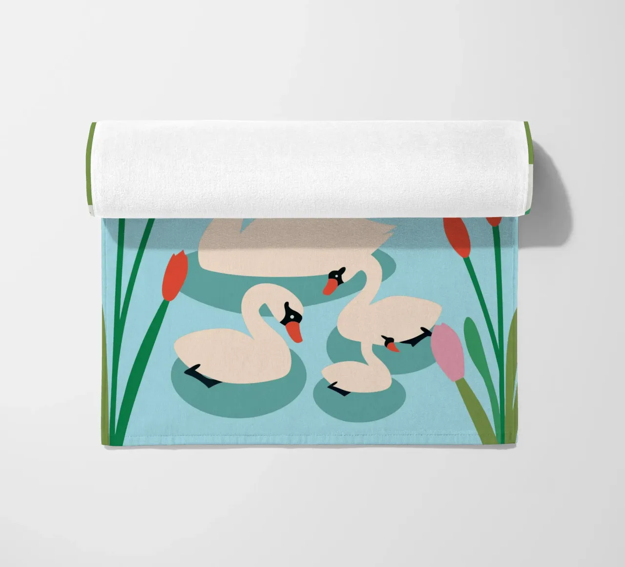 Cigno nell'acqua telo mare da CUTE ANIMALS