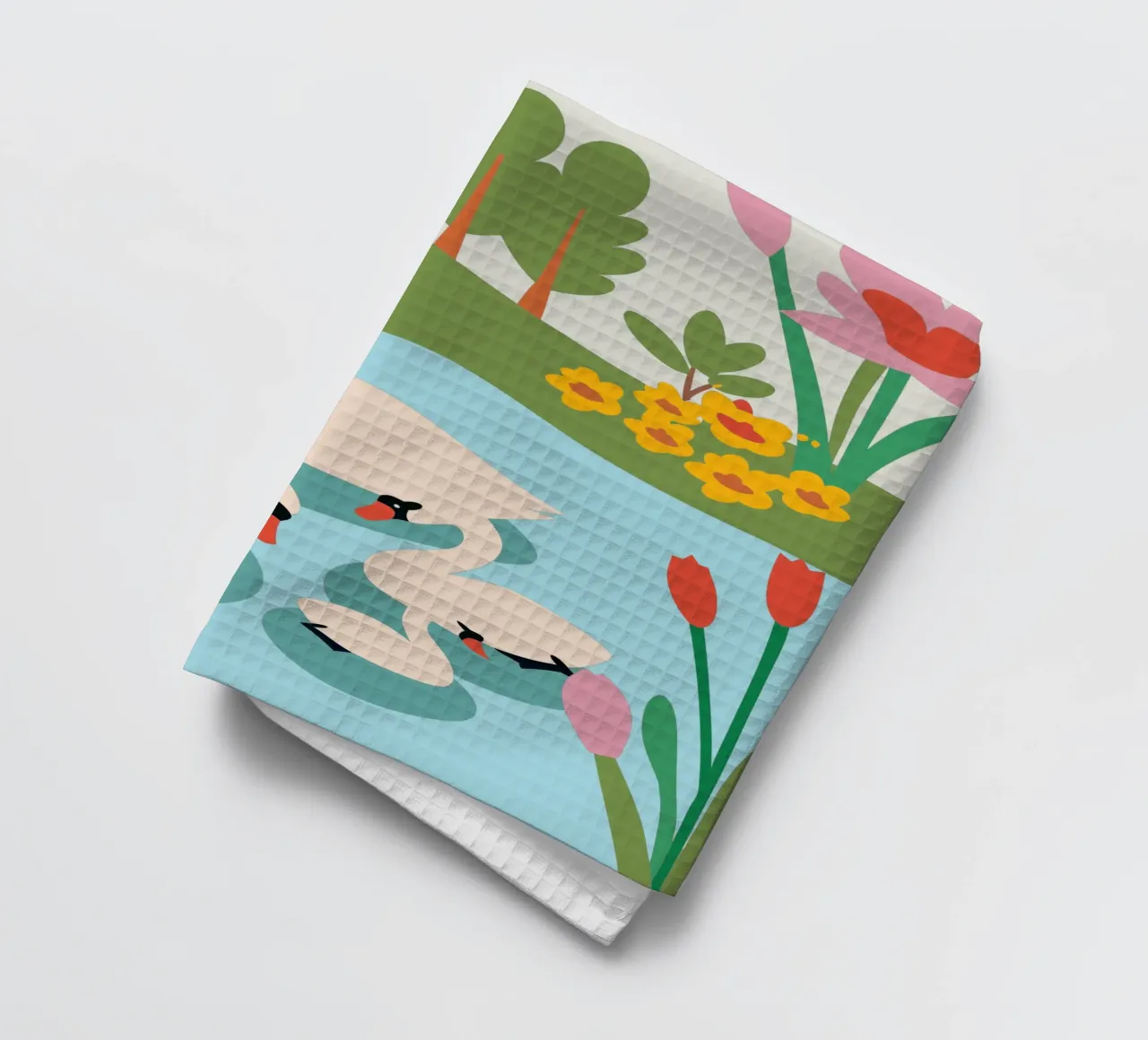 Cigno nell'acqua canovaccio da cucina da CUTE ANIMALS