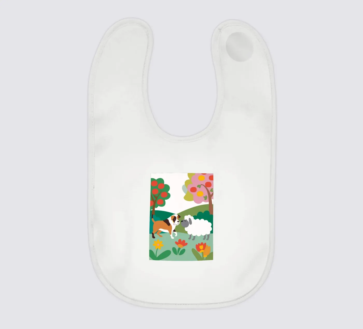 Dog and Sheep baby bib by CUTE ANIMALS