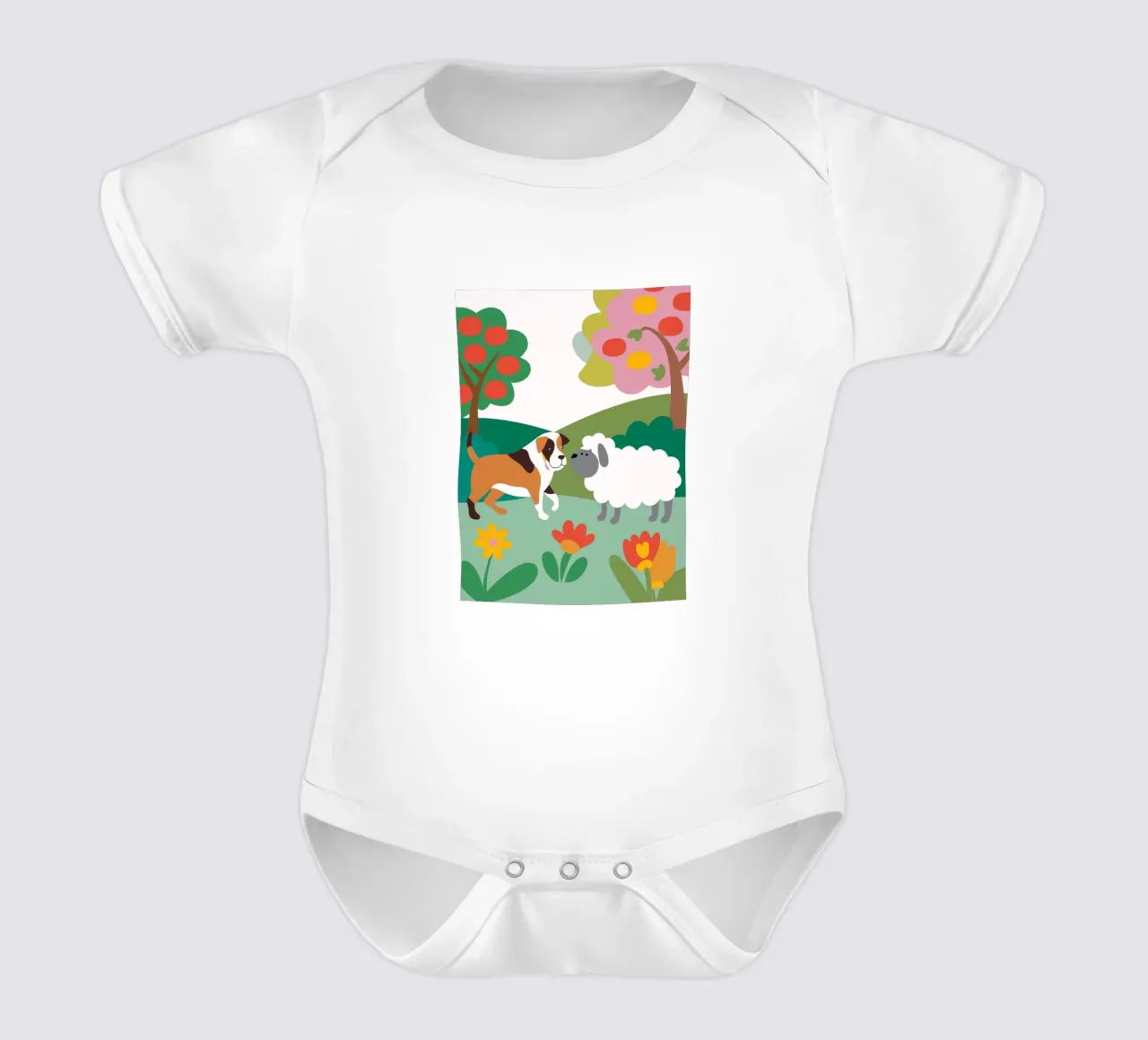 Cane e pecora body neonato maniche corte da CUTE ANIMALS