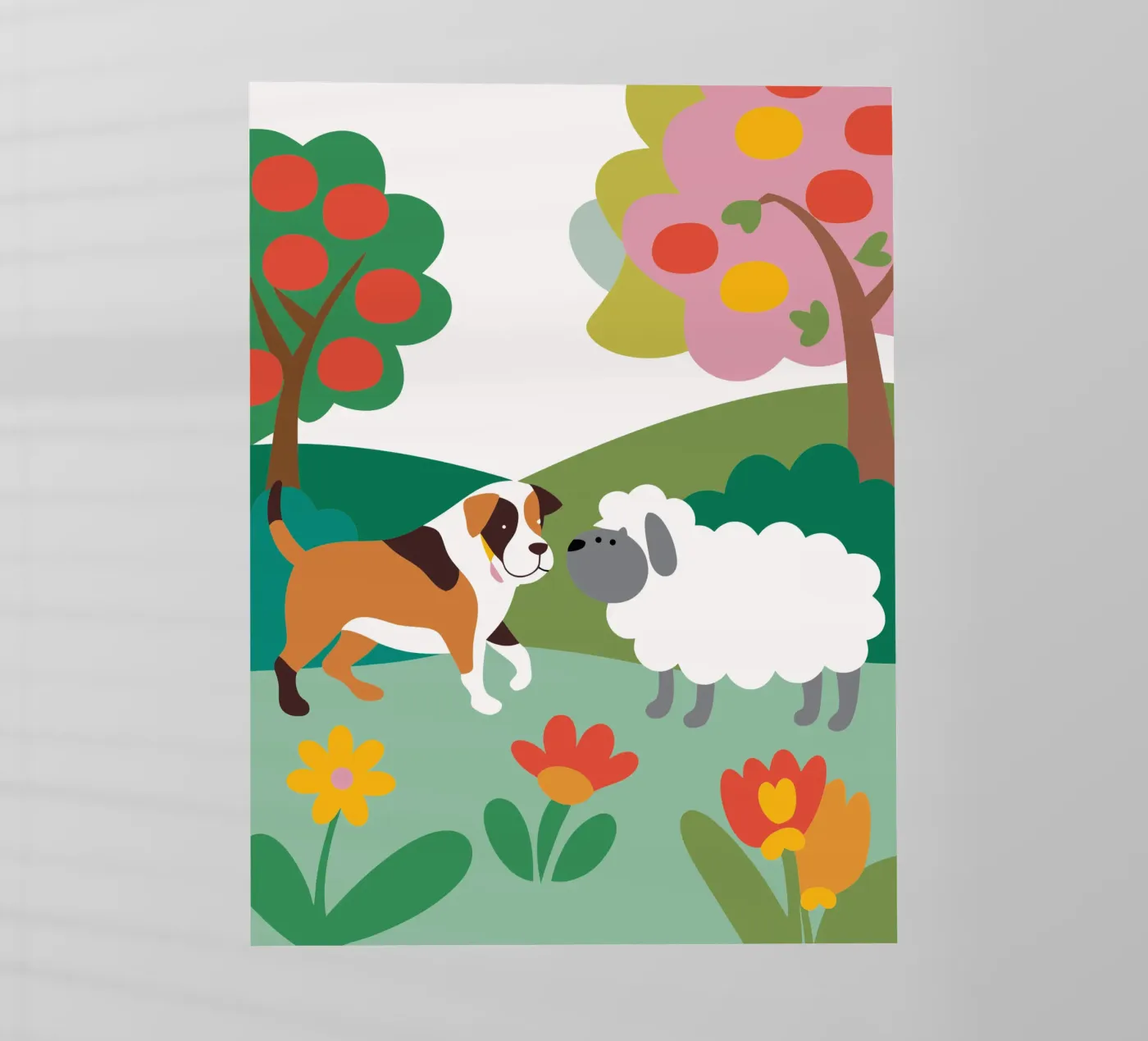 Hond en schapen backlit folie van CUTE ANIMALS