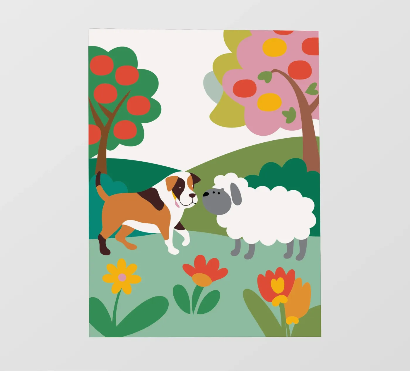 Hond en schapen backlit folie van CUTE ANIMALS