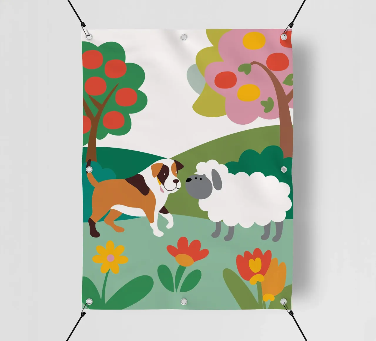 Cane e pecora telo in pvc da CUTE ANIMALS