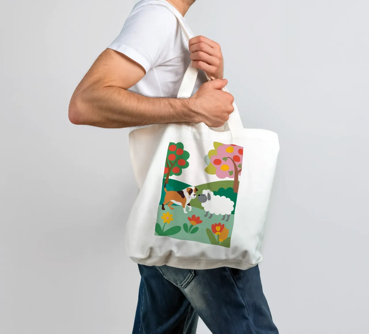 Cane e pecora borsa in juta da CUTE ANIMALS