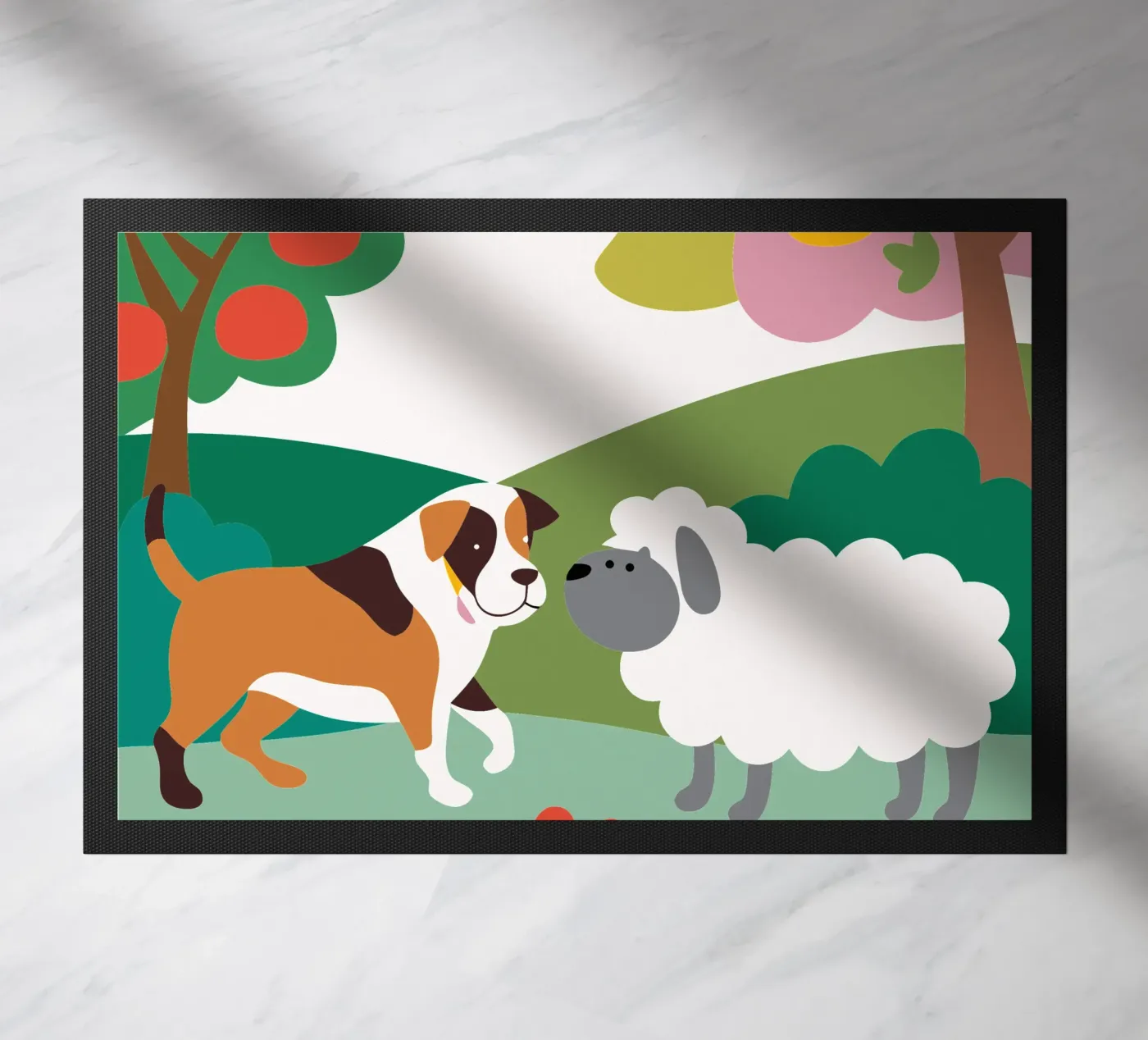 Dog and Sheep doormat by CUTE ANIMALS