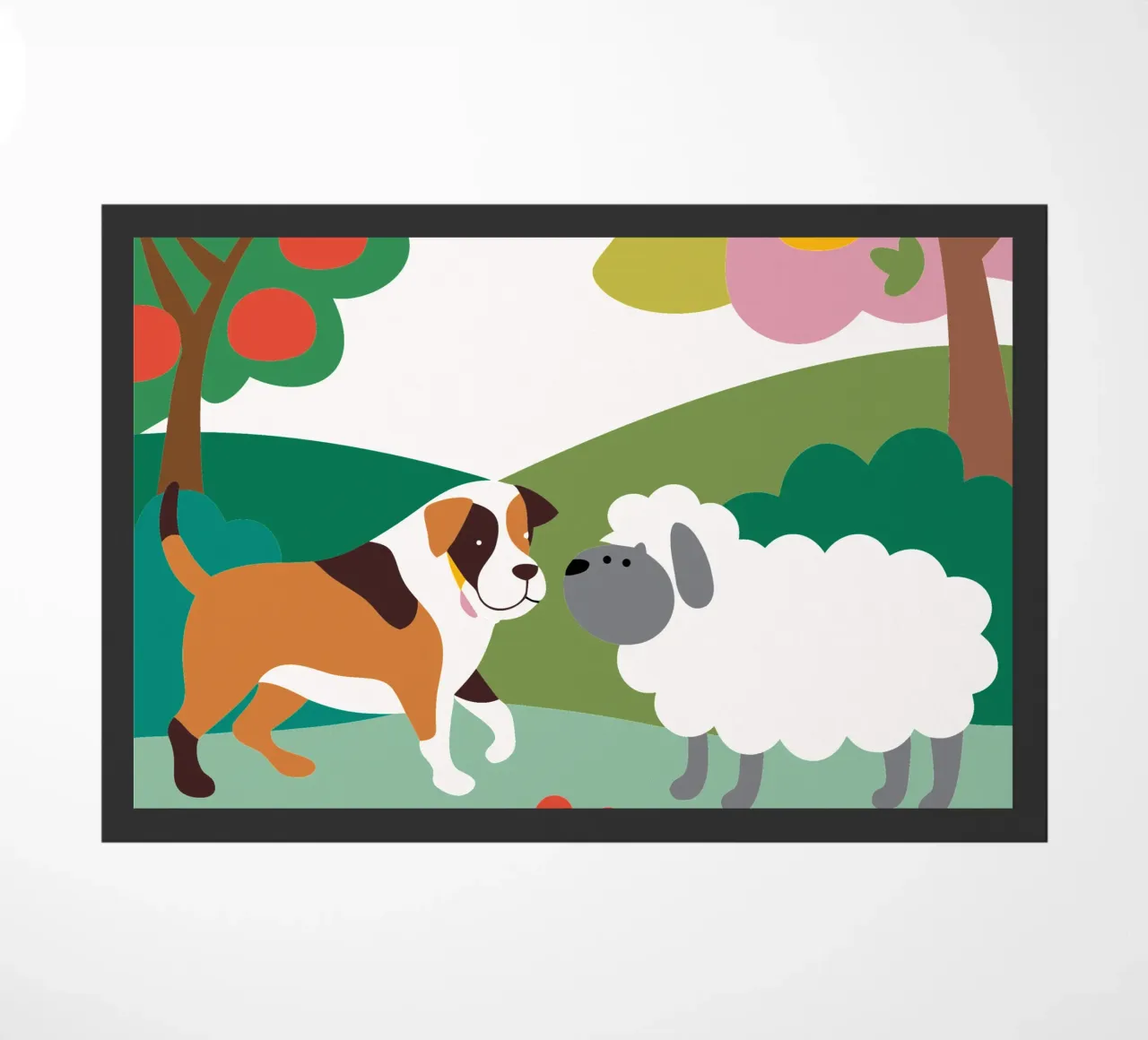 Cane e pecora zerbino da CUTE ANIMALS