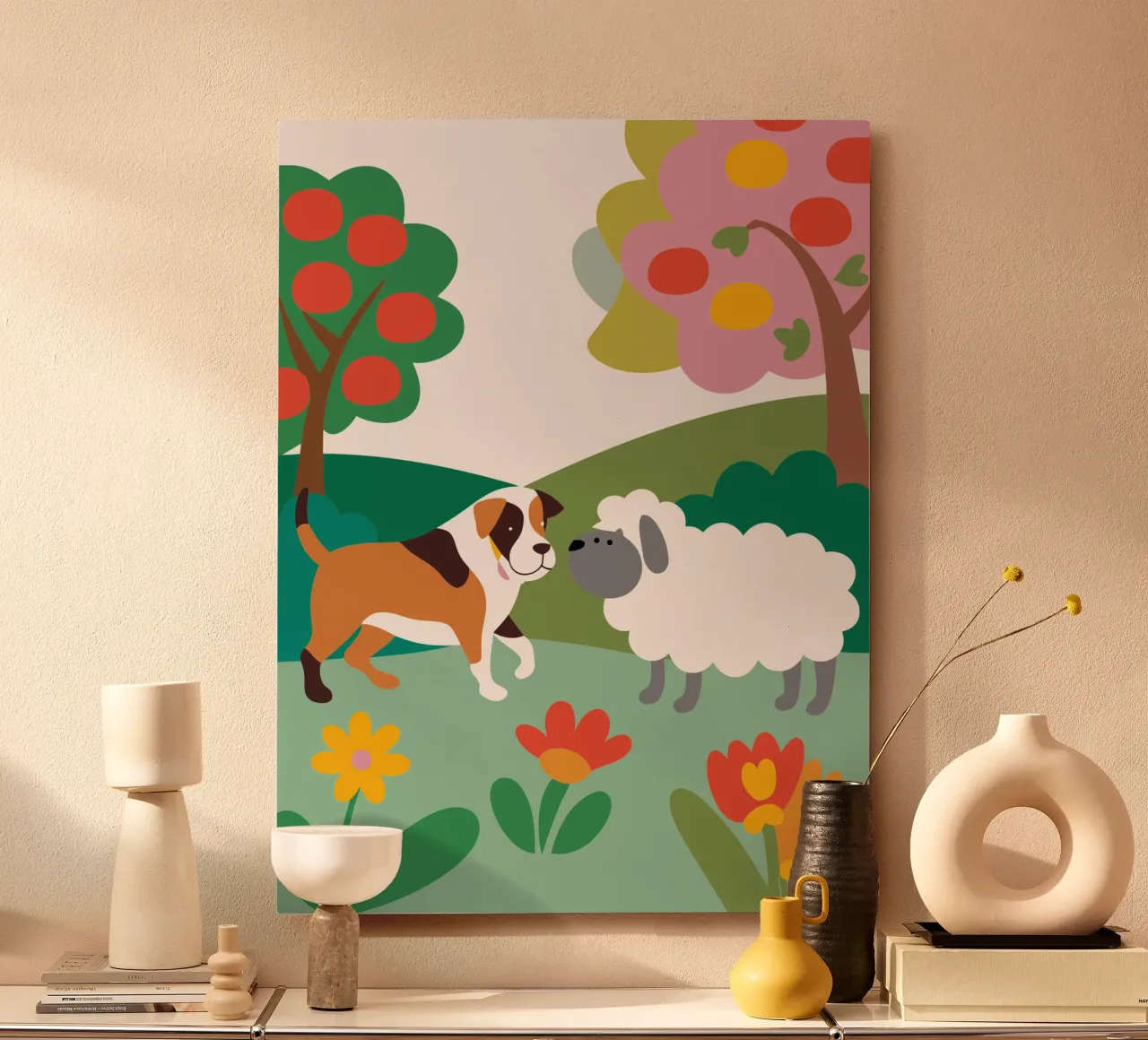 Cane e pecora alluminio dibond da CUTE ANIMALS