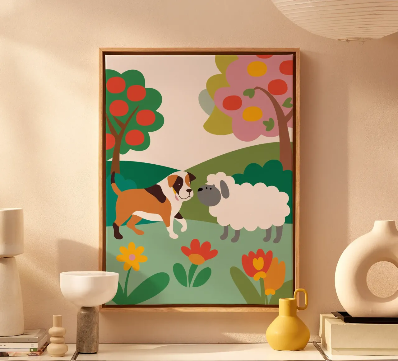 Cane e pecora tela da CUTE ANIMALS