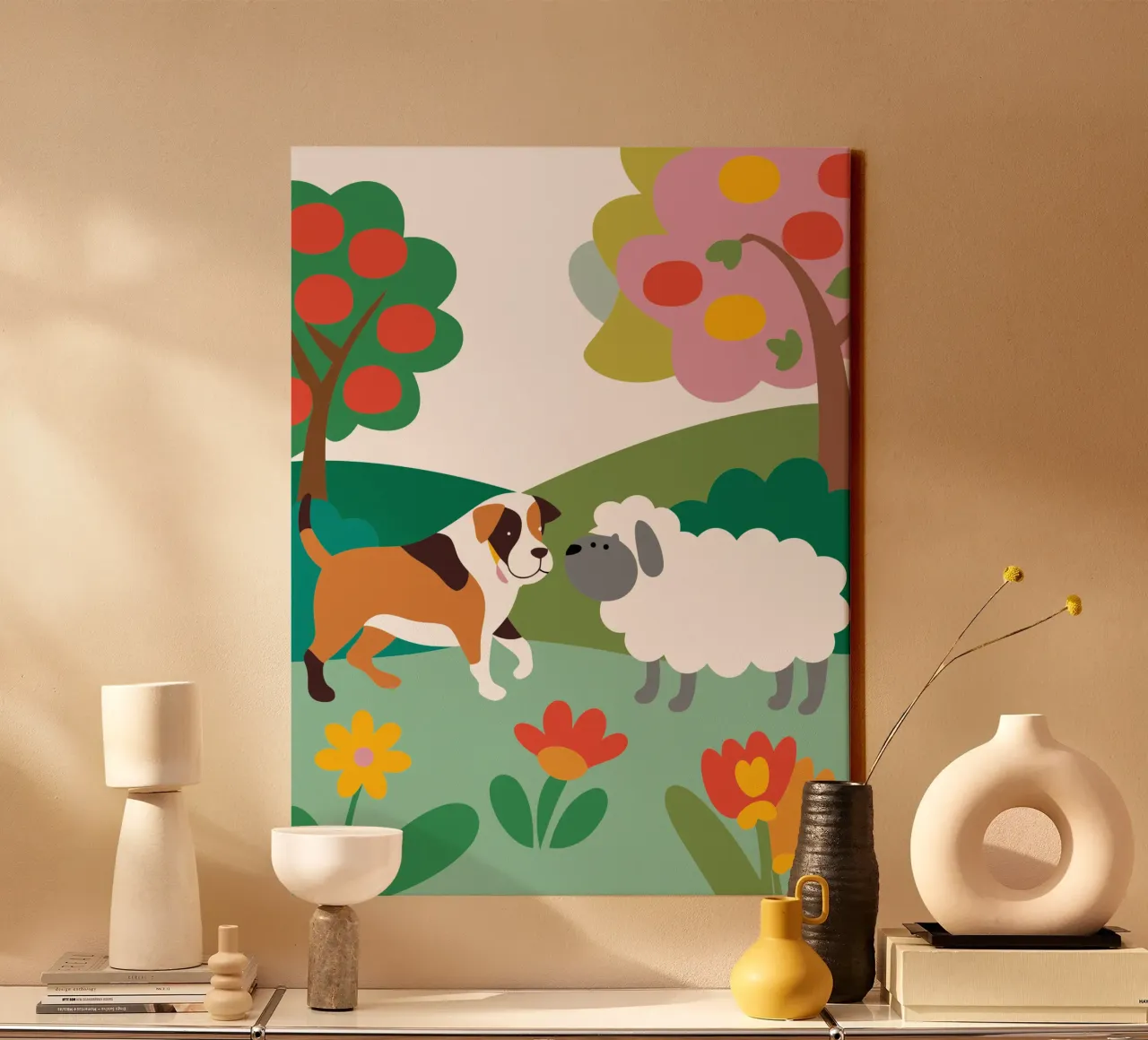 Cane e pecora tela da CUTE ANIMALS