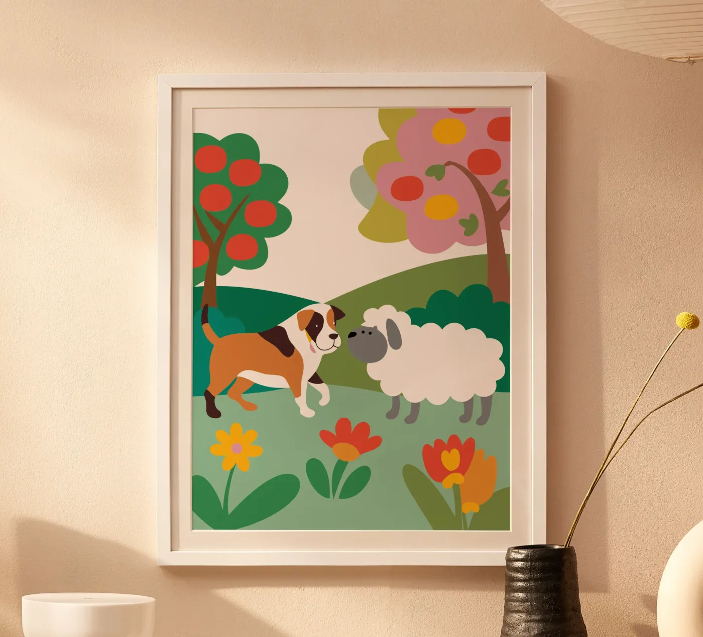 Cane e pecora poster da CUTE ANIMALS