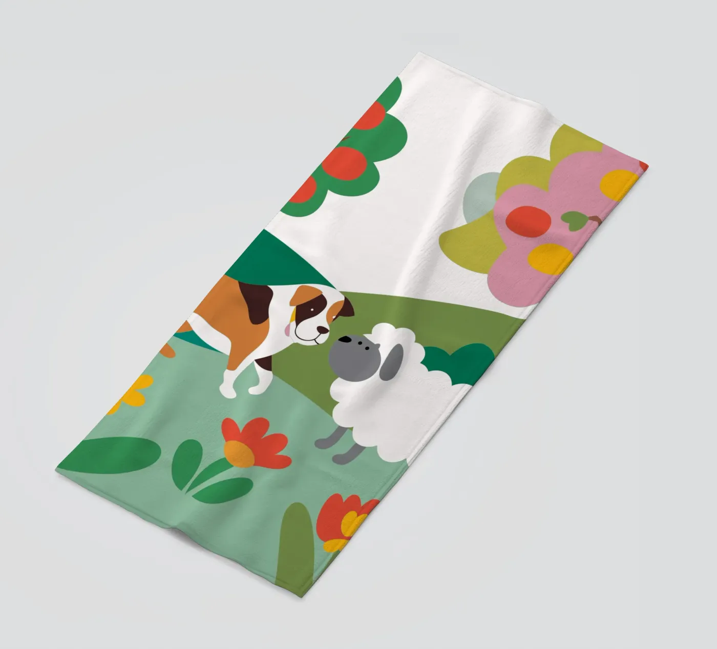 Hond en schapen strandhanddoek van CUTE ANIMALS