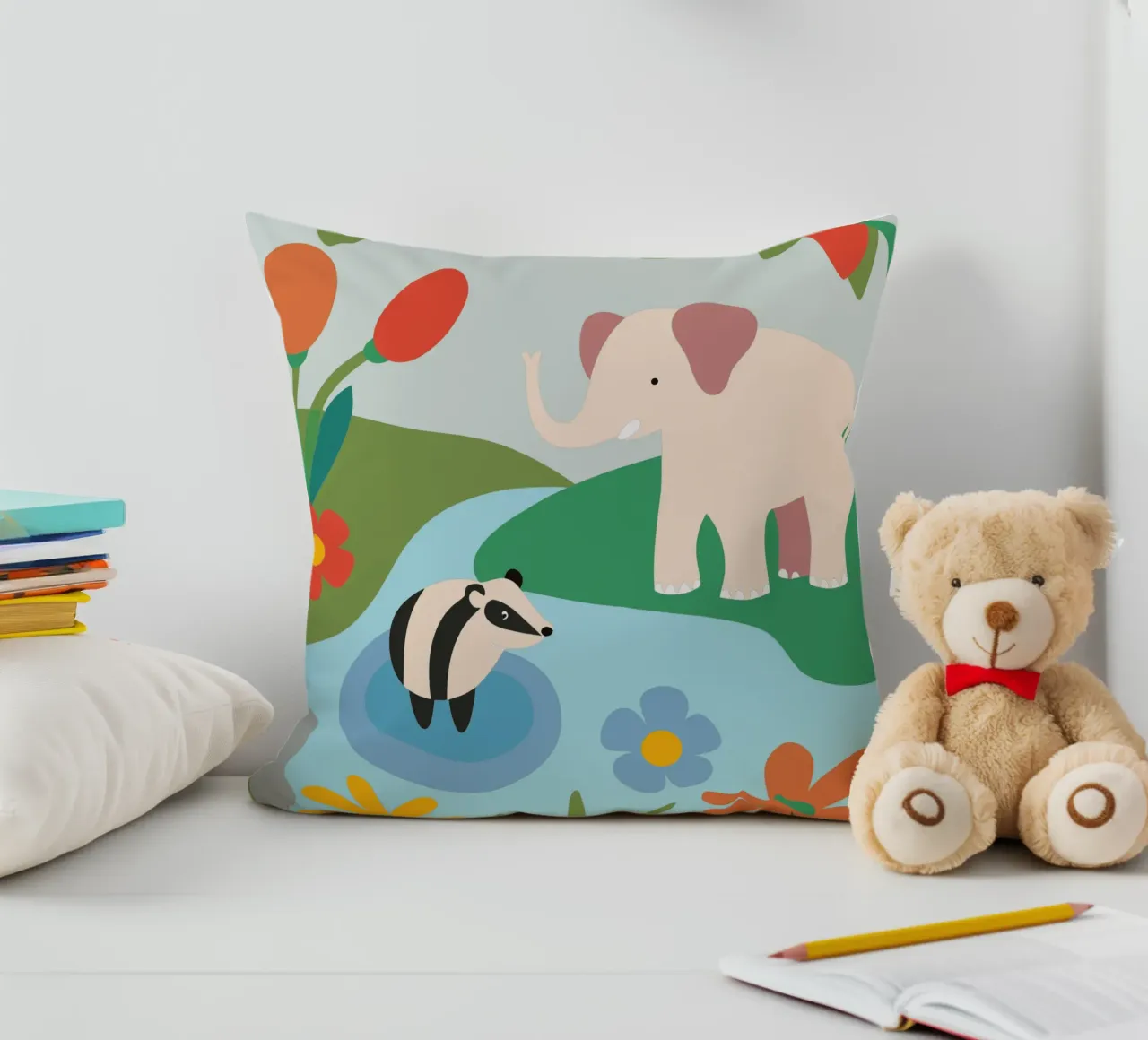 Elefante nella foresta cuscino da CUTE ANIMALS