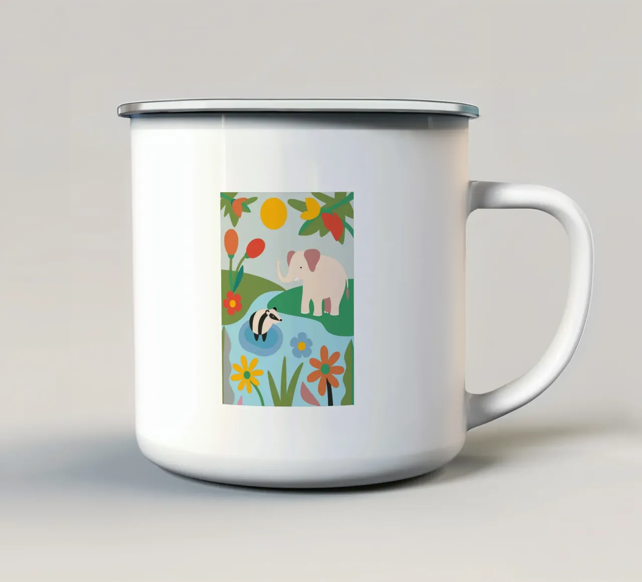 Elefante nella foresta tazza in smalto da CUTE ANIMALS