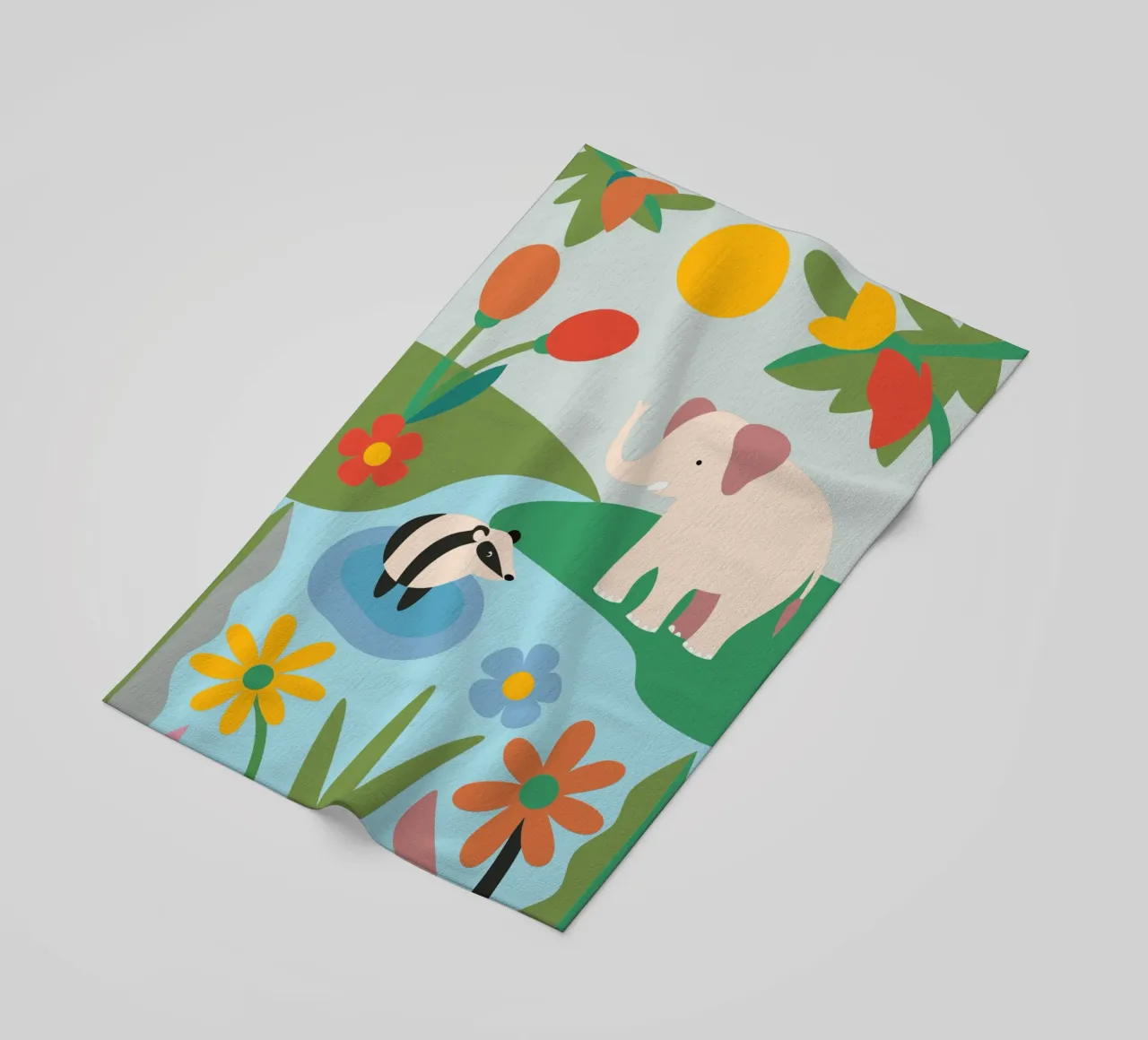 Elefante nella foresta telo mare da CUTE ANIMALS