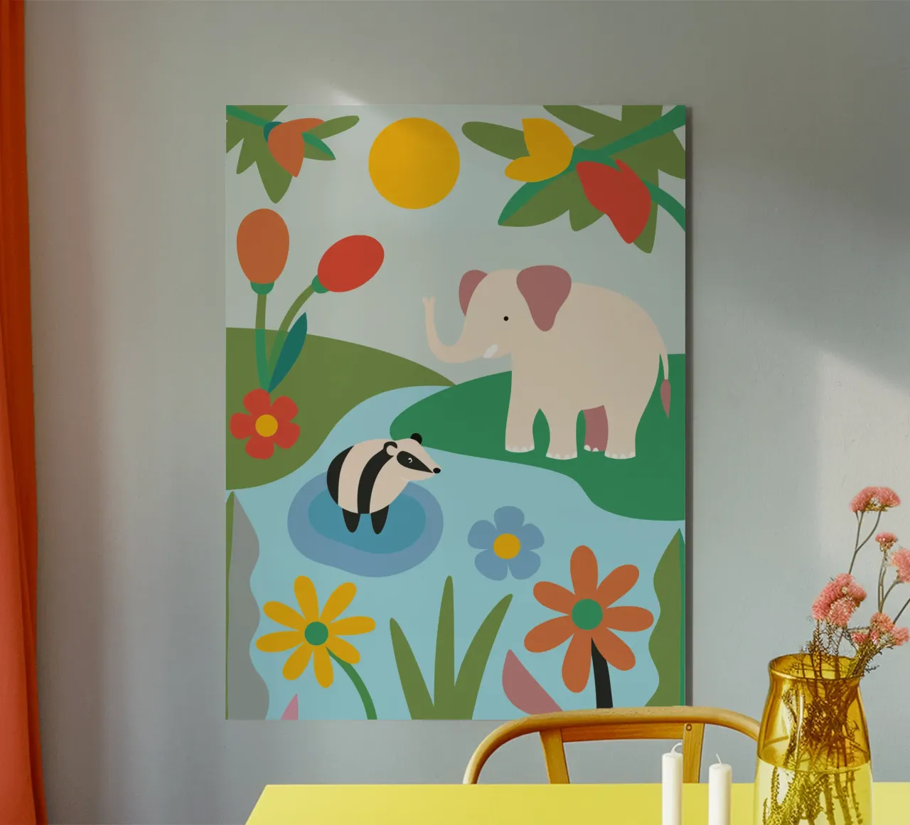 Elefante nella foresta alluminio dibond da CUTE ANIMALS