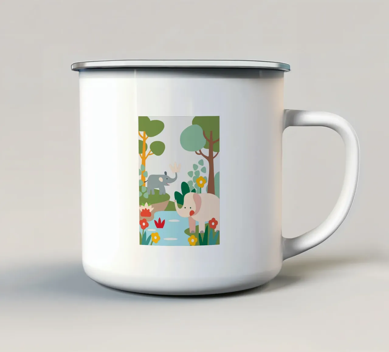 Elefante nella foresta tazza in smalto da CUTE ANIMALS