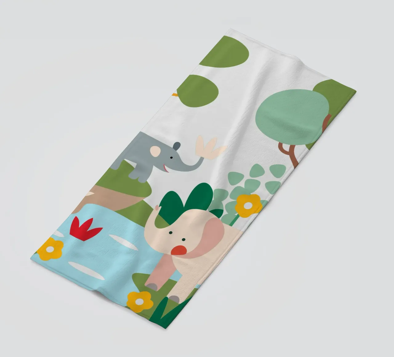 Elephant in the Forest beach towel by CUTE ANIMALS