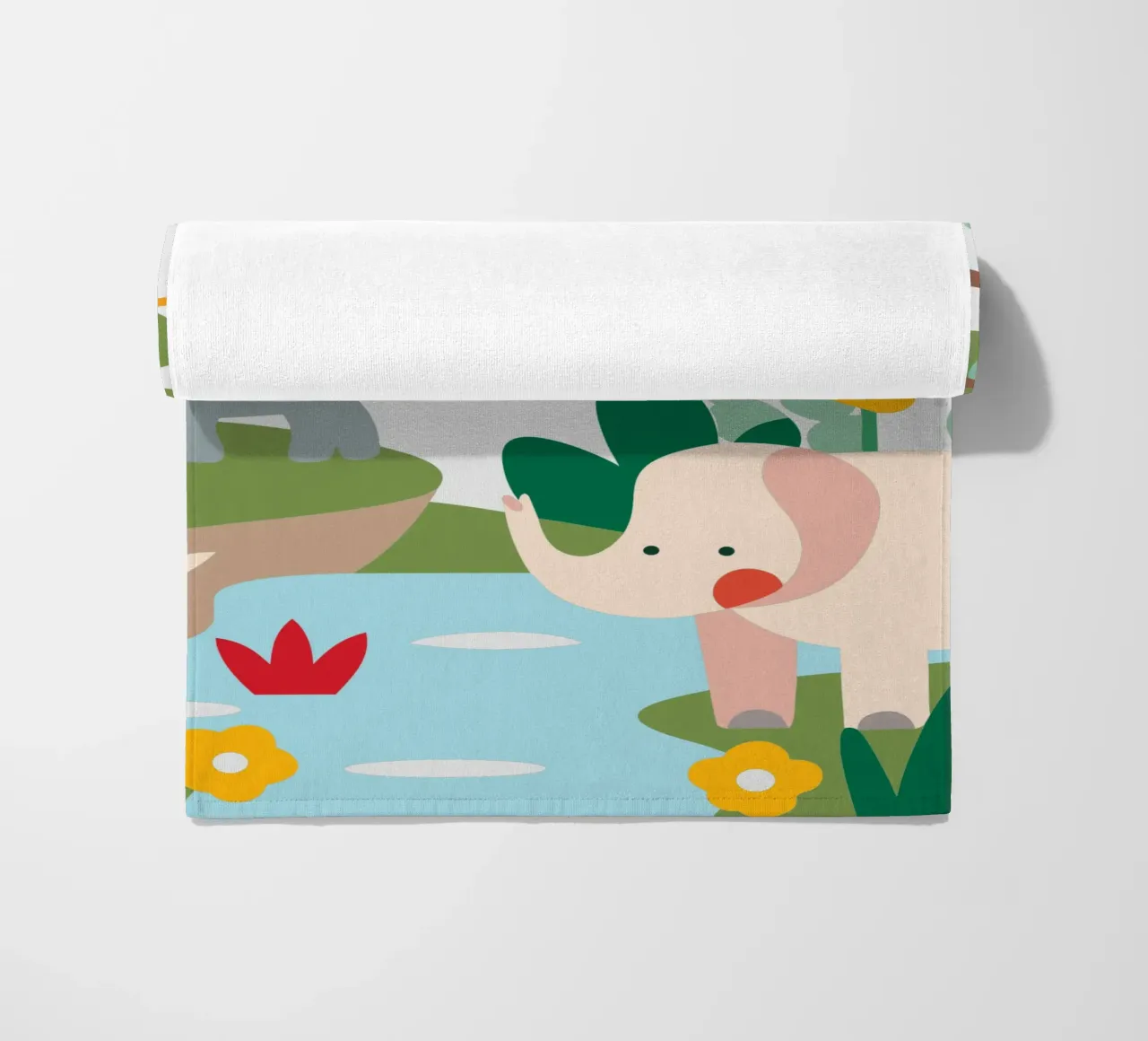 Elephant in the Forest beach towel by CUTE ANIMALS