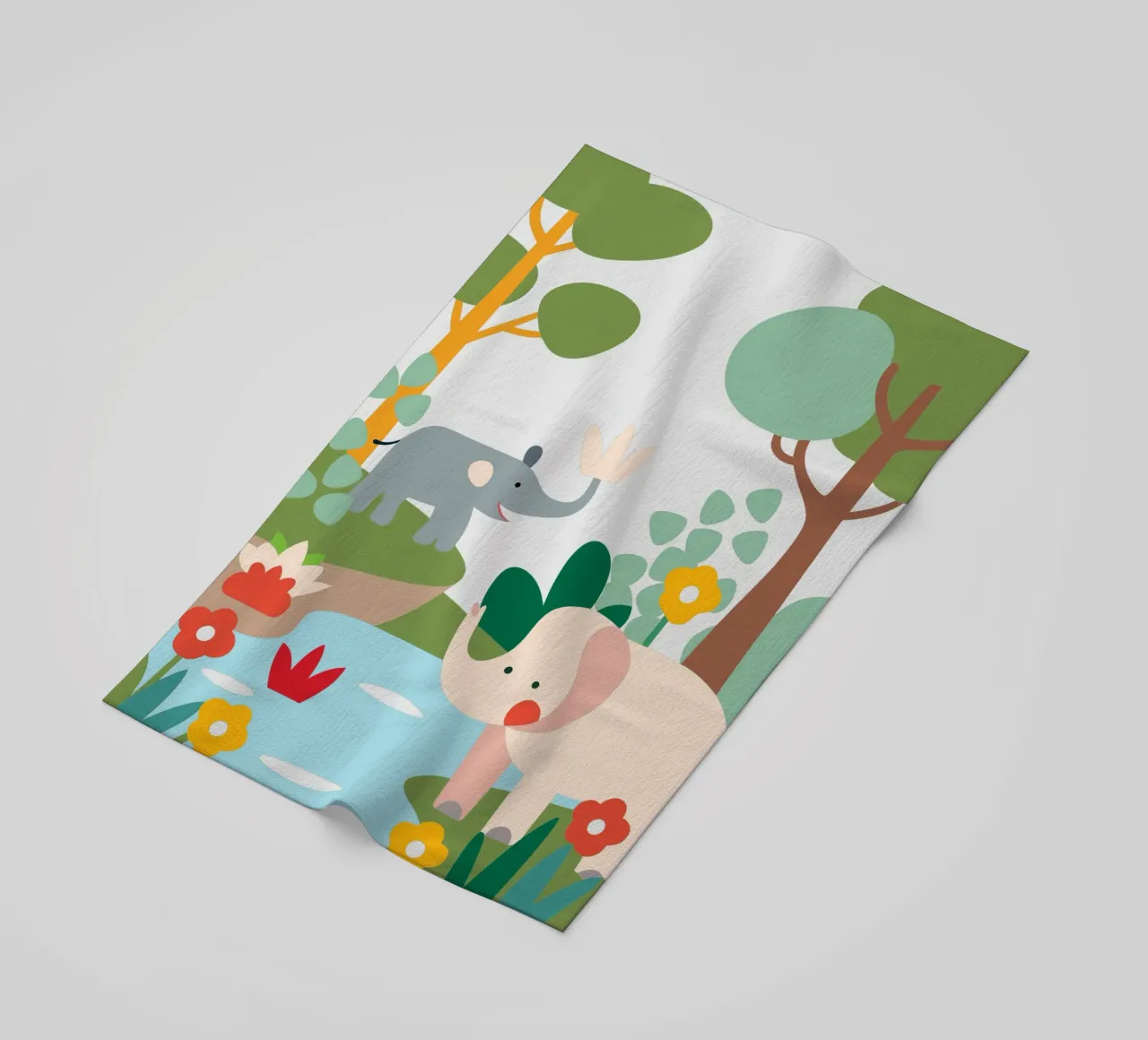 Elephant in the Forest beach towel by CUTE ANIMALS